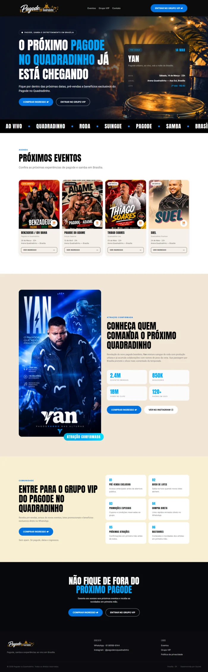 Site Pagode no Quadradinho