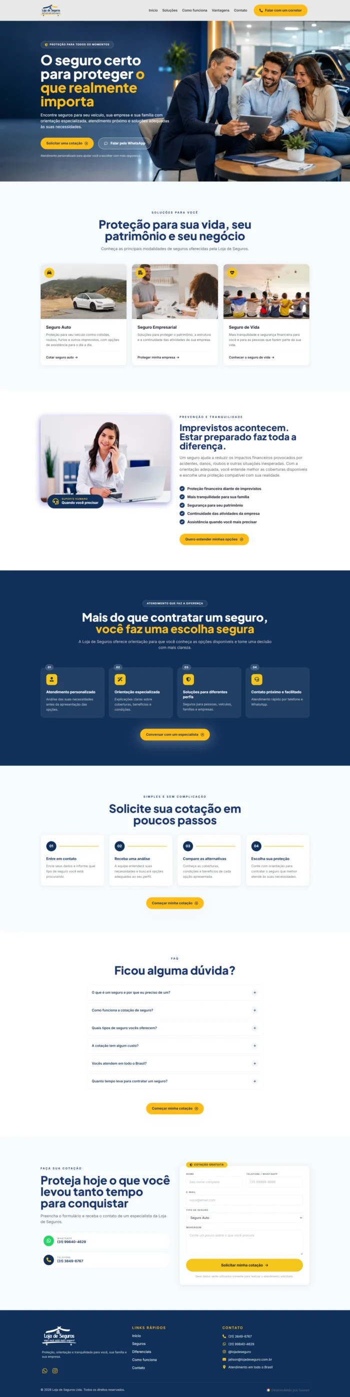 Site Loja de Seguros